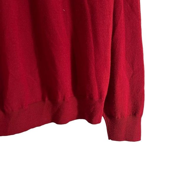 Polo Ralph Lauren Red Merino Wool V-neck Sweater - Medium - Picture 3 of 8